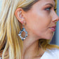 Silver Crushed Textured Geometric Cut-Out Earrings