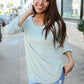 Dazzle in Grey Animal Print Ruched Sleeve Round Neck Top
