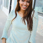 Dazzle in Grey Animal Print Ruched Sleeve Round Neck Top