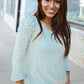 Dazzle in Grey Animal Print Ruched Sleeve Round Neck Top