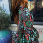 Diva Dreams Chocolate Floral Frill Bubble Sleeve Blouse