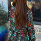 Diva Dreams Chocolate Floral Frill Bubble Sleeve Blouse
