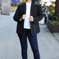 Holiday Ready Black Shoulder Tassel Fringe Blazer
