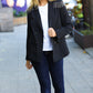 Holiday Ready Black Shoulder Tassel Fringe Blazer