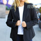 Holiday Ready Black Shoulder Tassel Fringe Blazer