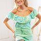Lime Square Neck Ruffle Tie Dye Tank Top