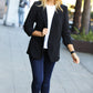More To Love Black Notched Lapel Ruched Sleeve Blazer
