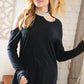 Shimmer Foil Neck Band Cold Shoulder Holiday Top