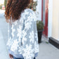 Season Greetings Silver Puffy Snowflake Sherpa Pullover