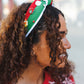Santa Present Charms & Rhinestone Top Knot Holiday Headband