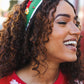 Santa Present Charms & Rhinestone Top Knot Holiday Headband