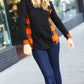 Black & Rust Plaid Hacci Knit Hoodie