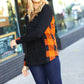 Black & Rust Plaid Hacci Knit Hoodie