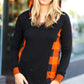 Black & Rust Plaid Hacci Knit Hoodie