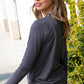 Cement Cold Shoulder Cut Out Long Knit Top