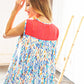 Coral Jacquard Lace Ethnic Print Tank Top