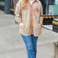 Eyes On You Taupe Quilted Knit Button Down Shacket