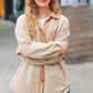 Eyes On You Taupe Quilted Knit Button Down Shacket