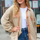 Eyes On You Taupe Quilted Knit Button Down Shacket