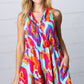 Vibrant Multicolor Abstract Sleeveless Surplice Romper