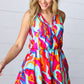 Vibrant Multicolor Abstract Sleeveless Surplice Romper