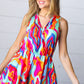Vibrant Multicolor Abstract Sleeveless Surplice Romper