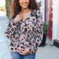 Be Bold Beige Rib Animal Print Button Placard Dolman Pullover