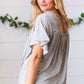 Grey Tie Back Crochet Square Neck Top