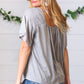 Grey Tie Back Crochet Square Neck Top