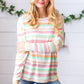 Green Apple & Tangerine Textured Vintage Stripe Top