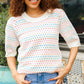 Spread Joy Ivory & Multicolor Jacquard Bubble Sleeve Sweater