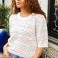 Spread Joy Ivory & Multicolor Jacquard Bubble Sleeve Sweater