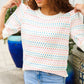 Spread Joy Ivory & Multicolor Jacquard Bubble Sleeve Sweater