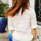 Spread Joy Ivory & Multicolor Jacquard Bubble Sleeve Sweater