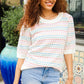Spread Joy Ivory & Multicolor Jacquard Bubble Sleeve Sweater