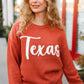 Game Day Burnt Orange "Texas" Embroidery Pop Up Sweater