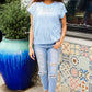 The Perfect Find Sky Blue Dolman Short Sleeve Crochet Sweater Top