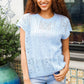 The Perfect Find Sky Blue Dolman Short Sleeve Crochet Sweater Top