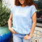 The Perfect Find Sky Blue Dolman Short Sleeve Crochet Sweater Top