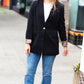Feeling Bold Black Leopard Tailored Collar Lapel Blazer
