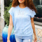 The Perfect Find Sky Blue Dolman Short Sleeve Crochet Sweater Top