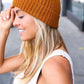 Camel Cable Knit Beanie