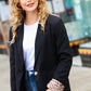 Feeling Bold Black Leopard Tailored Collar Lapel Blazer