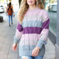 Fall For You Mauve Multicolor Stripe Cable Knit Mock Neck Sweater