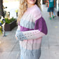Fall For You Mauve Multicolor Stripe Cable Knit Mock Neck Sweater