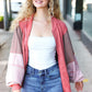 Boldy You Camel Dolman Sleeve Colorblock Knit Bomber Jacket