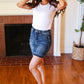 Judy Blue Dark Blue High Waist Release Hem Skirt