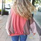 Boldy You Camel Dolman Sleeve Colorblock Knit Bomber Jacket