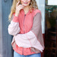 Boldy You Camel Dolman Sleeve Colorblock Knit Bomber Jacket