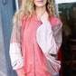 Boldy You Camel Dolman Sleeve Colorblock Knit Bomber Jacket
